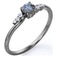 thumbnail image 4 of JeenMata Delicado Diseño Diamante de Sal y Pimienta de Talla Redonda de 0,6 Quilates con Moissanita; Anillo de Compromiso con 6 Piedras en Forma de Punta; Baño de Oro Negro de 18 K sobre Plata, 4 of 6