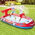 thumbnail image 1 of Muyoka Piscina inflable para niños, piscina con aspersor de agua, fuente inflable, piscina para niños de 3 a 7 años, 71 x 63 pulgadas, piscinas al aire libre, juguetes de agua con aspersor para patio Muyoka Hogar, 1 of 6