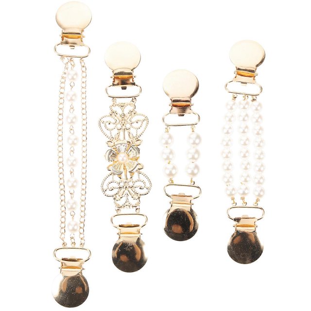 4pcs Sweater Shawl Clips Cardigan Collar Clips Brooch Clips Women Dress Cardigan Clips