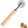 thumbnail image 1 of Cutter Wheel, Roller with Groove Edge Pastry Cutter Wheel, Long Wooden Pasta Making Accessories, Biscuit Baking Tools, 1 of 4