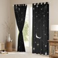thumbnail image 3 of jejeloiu Cartoon Stars Moon Curtains Pack of 2 (42x84 Each),Galaxy Strayy Sky Curtains Blackout,White Black Bedroom Curtains For Teens,Super Cozy Room Decor, 3 of 6
