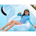 thumbnail image 4 of Girls Long Sleeve Color Stripe Rash Guard Swimsuit Slim Fit Two Piece Bathing Suit Beach Swimwear for Ages 7-16 Years, 4 of 4
