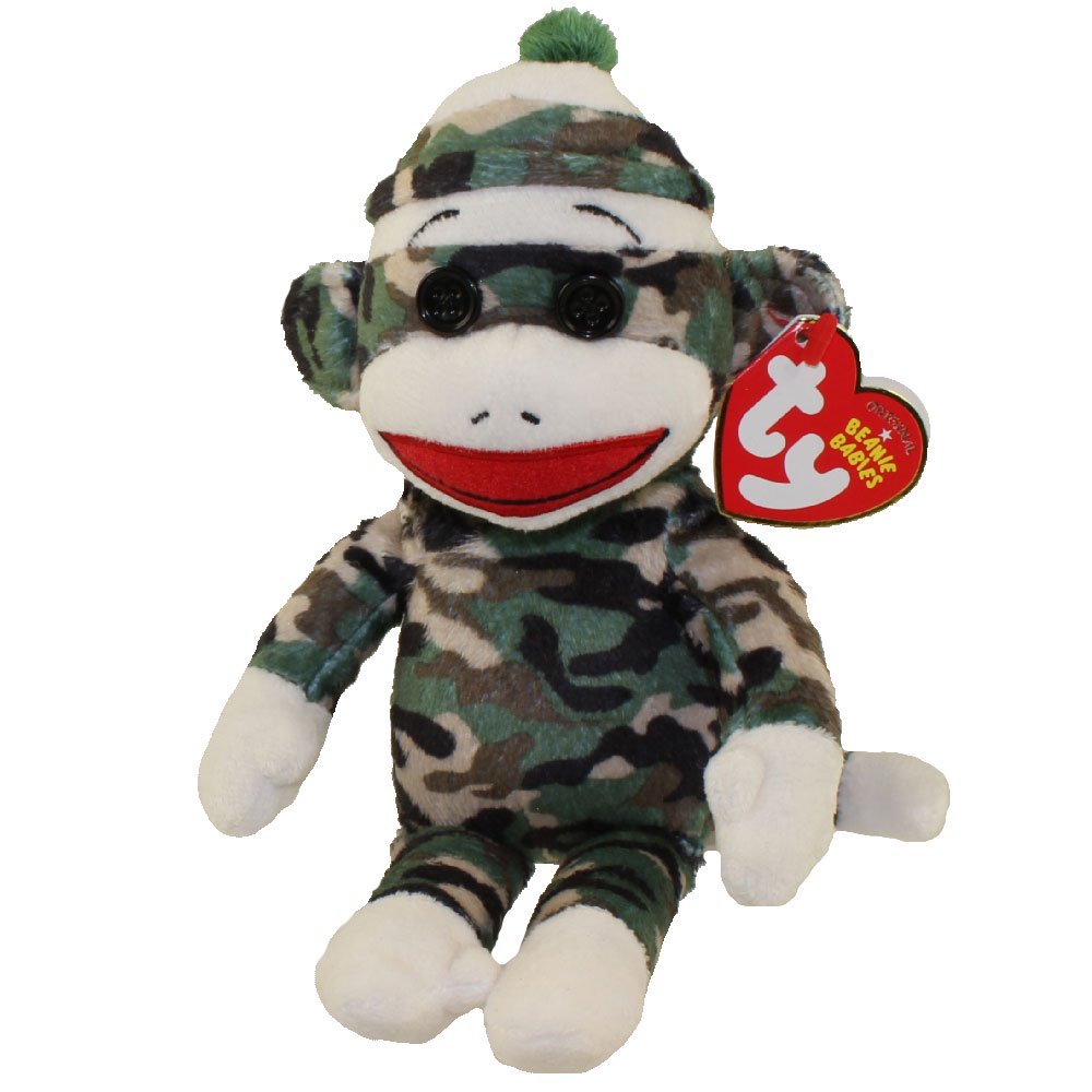 TY Beanie Baby - SOCK MONKEY (Camouflage - 8.5 inch) - Walmart.com