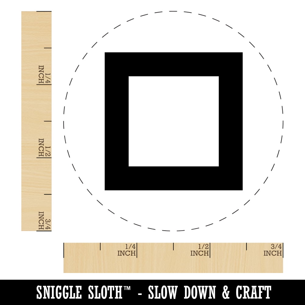 Square Box Self-Inking Rubber Stamp Ink Stamper - Blue Ink - Small 3/4 Inch