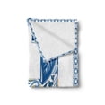 thumbnail image 2 of Letter H Soft Flannel Fleece Blanket, Azulejo Frame Flowers and Leaves Abstract Color Scheme Portuguese Inspired, Cozy Plush for Indoor and Outdoor Use, 50" x 60", Blue Yellow Orange, by Ambesonne, 2 of 5