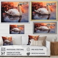 thumbnail image 4 of Designart "A Mystic Swan At Dawn I" Animals Swans Floater Framed Canvas Art Print, 4 of 5