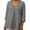 #140-Gray, variant on 3/4 Sleeve Tops for Women Loose Fit Solid Color V Neck Front Center Pleat Cotton Linen Blouses Breathable Casual Mid Sleeve Tops for Spring Summer Daily Wear