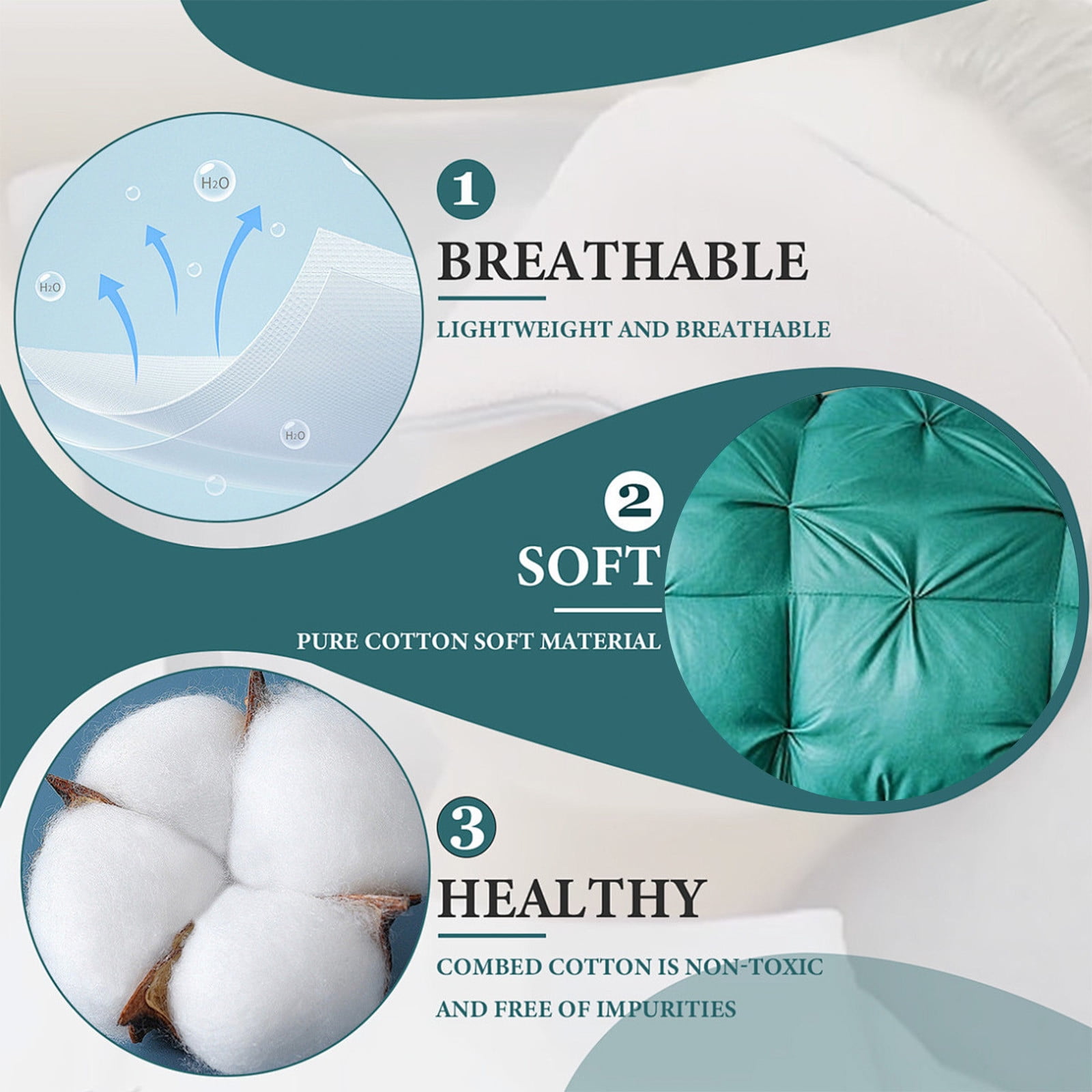 Goose Down Feather Pillows, Soft Bed Pillows Queen Size Set of 2, 100% Soft Cotton Shell, Bedding Pillow for Back, Stomach or Side Sleepers