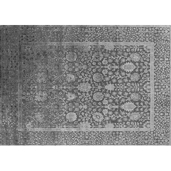Ahgly Company Indoor Rectangle Oriental Gray Industrial Area Rugs, 7' x 10'