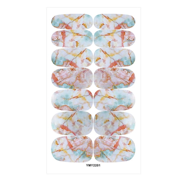 Soidarity Calcomanías para decoración de uñas para niñas, parche envolvente completo autoadhesivo, resistente al agua, hermosa aplicación impresa, Kit Arte de uñas Tipo5 Soidarity CE012405-05B
