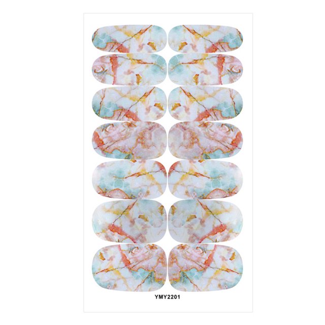 Soidarity Calcomanías para decoración de uñas para niñas, parche envolvente completo autoadhesivo, resistente al agua, hermosa aplicación impresa, Kit Arte de uñas Tipo5 Soidarity CE012405-05B