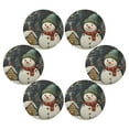 thumbnail image 6 of WOBOGO Winter Snowman Round Placemats Set of 4 Heat Resistant Washable Kitchen Table Decorations 15.4in, 6 of 7