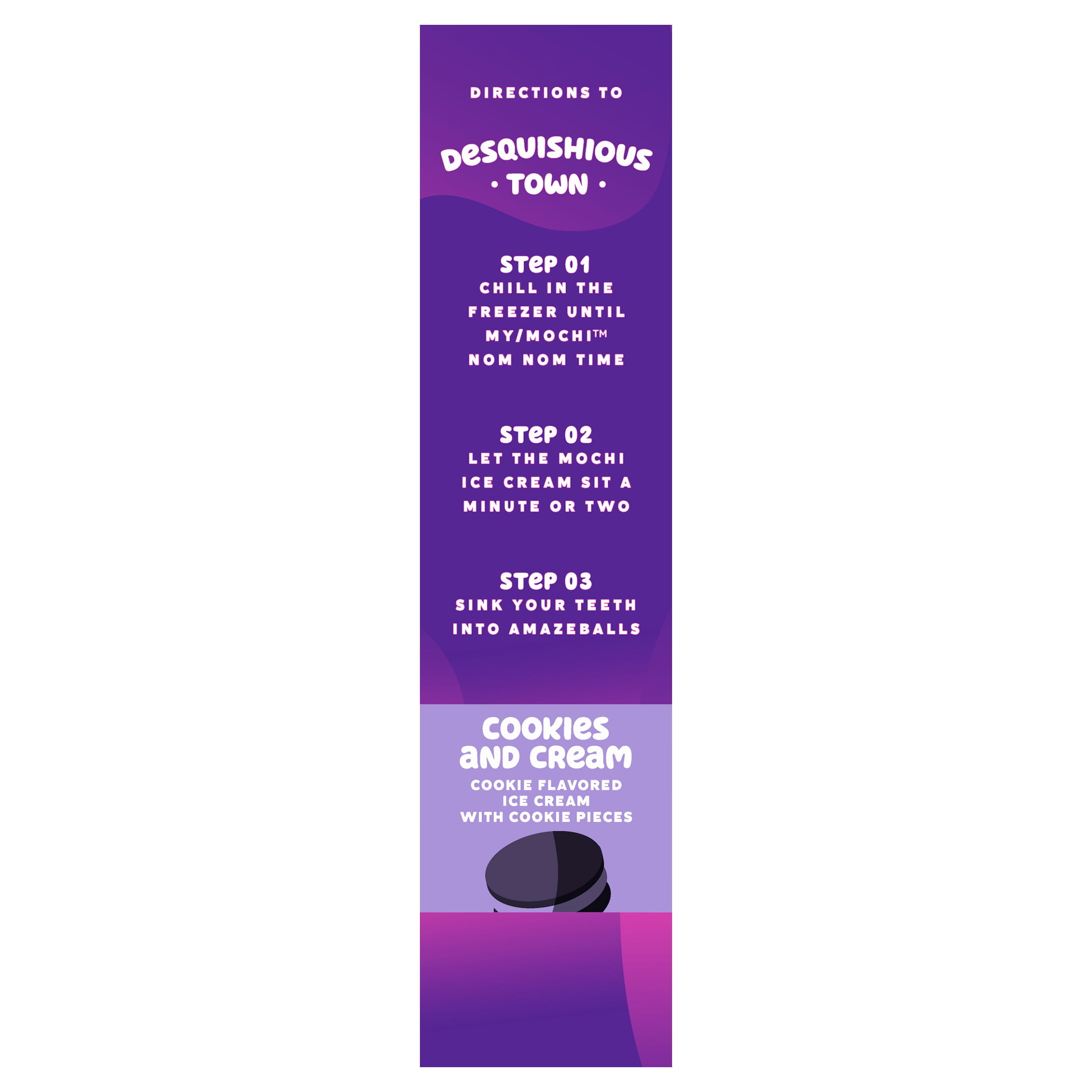 My/Mochi Ice Cream Cookies & Cream, 1.25 Ounce Soft Pieces, 6 Count, Net Content 7.5 Ounces