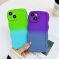 thumbnail image 2 of Compatible with iPhone 13 Case 6.1" 2021, Cute Kawaii Curly Wave Frame Shape Soft TPU Shockproof Protective Phone Cover for Women Girls, Blue/Red, 2 of 16