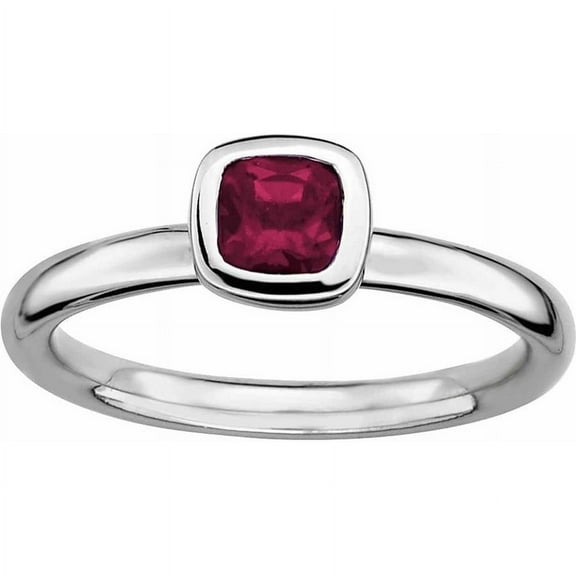 SSr Cushion Cut Rhodolite Garnet Ring