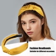 thumbnail image 2 of Seda Anudada Diadema, Pelo Diadema para Mujeres, Amarillo, 1.2 Pulgadas Ancho, 2 of 7