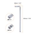 thumbnail image 2 of Uxcell 2pcs Ball End Hex Key Wrench 8mm CR-V L-Shape Extra Long Arm Hexagon Metric Wrenches Repairing Tool, Silver Tone, 2 of 8