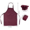 thumbnail image 3 of EeaseCA Kids Chef Set Complete Kids Kitchen Gift Playset with Chef’s Hat Apron and Cooking Sleeve for Cooking Baking Painting Decorating Party (Wine Red), 3 of 4