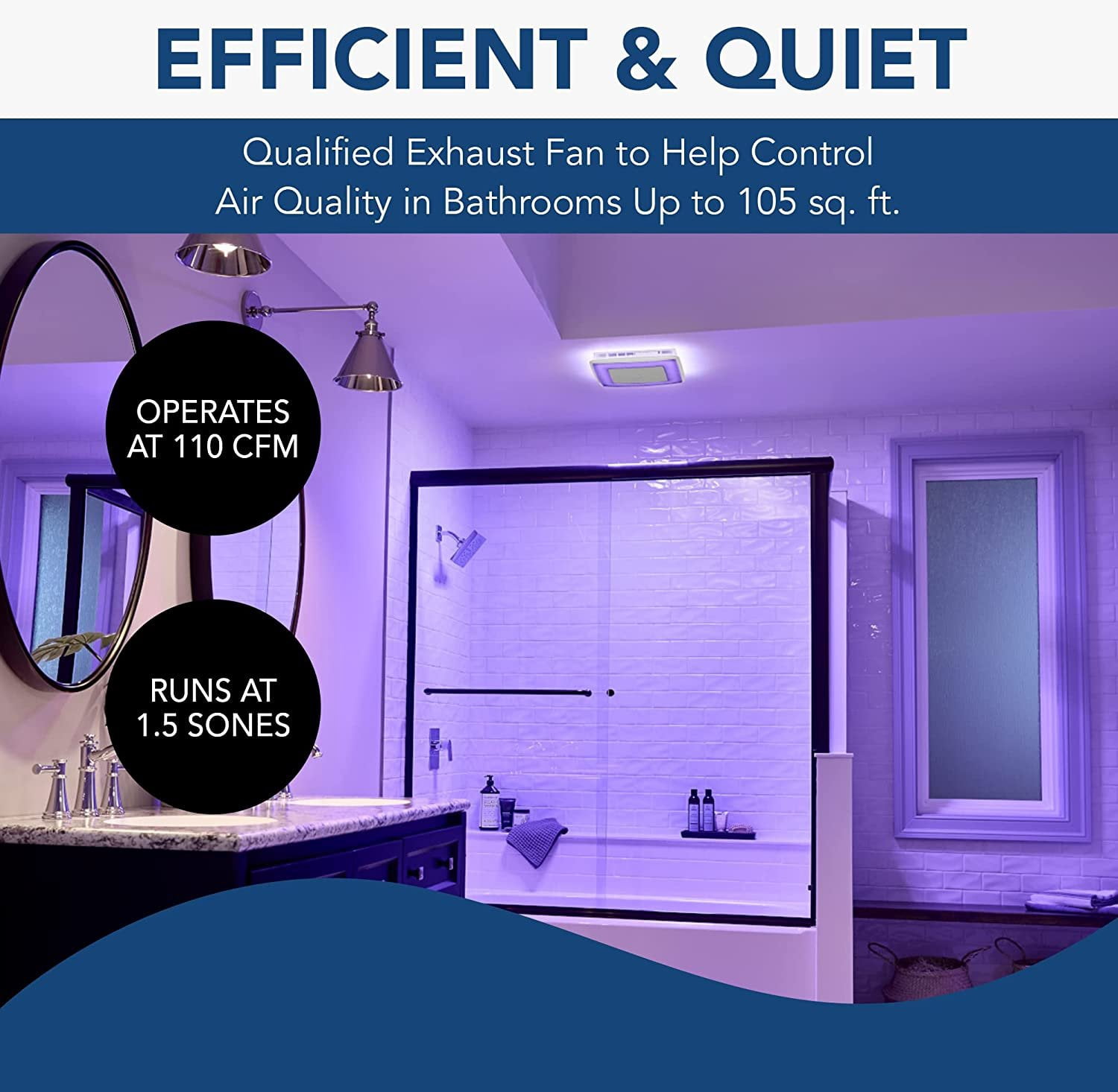 Broan-NuTone SPK110RGBL ChromaComfort Bathroom Exhaust Fan with Sensonic  Bluetooth Speaker and LED Light, White - Walmart.com