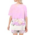 thumbnail image 3 of Conjunto de Pijama de las Mujeres de Moda Casual Color Sólido Casa Manga Corta Cuello Redondo Superior Y Pantalones, Ropa de Salón, 3 of 8
