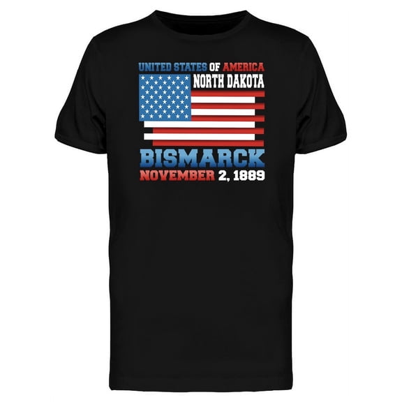 United States North Dakota T-Shirt Men -Image by Shutterstock, Male 3X-Large
