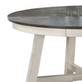 thumbnail image 2 of 48 Inch Round Dining Table, 2 Tone Dark Veneer Top, Crisp White Base- Saltoro Sherpi, 2 of 5