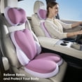 thumbnail image 3 of Florich 3 PCS Seat Cushion for Car Seat Lumbar Support Pillow Car Neck Headrest Pillows Ultrathick Memory Foam Seat Pads Pressure Relief Back Cushion for Office Chair, Purple, 3 of 10