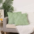 thumbnail image 6 of Unique Bargains Shaggy Plush Throw Pillow Covers Couch Pillow Covers (2 Count) Green-2 18" x 18", 6 of 6