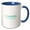 Blue/White, variant on 3drose, Bohemian Gypsy Wanderer Fun Word Art in Green Gradient, 11oz Two-tone Red Mug