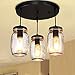 thumbnail image 3 of LMSOD Kitchen Island Light, Adjustable Pendant Lighting,Glass Mason Jar Hanging Lamp (3-Light), 3 of 4