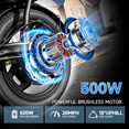 thumbnail image 6 of OwnGold 500W Foldable Electric Bike for Adults,432WH Lithium-ion Battery,20MPH 30 Miles,14" Ebike, Electric Mini Bicycle with Basket,UL2849, 6 of 8