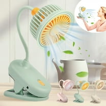 kkbbma under $5 Clip on Fan Usb Mini Fan Battery Operated Desk Fan, Baby Stroller Fan Rechargeable Personal Fan Flexible Neck for Beach Car Camping Dorm Bed Office