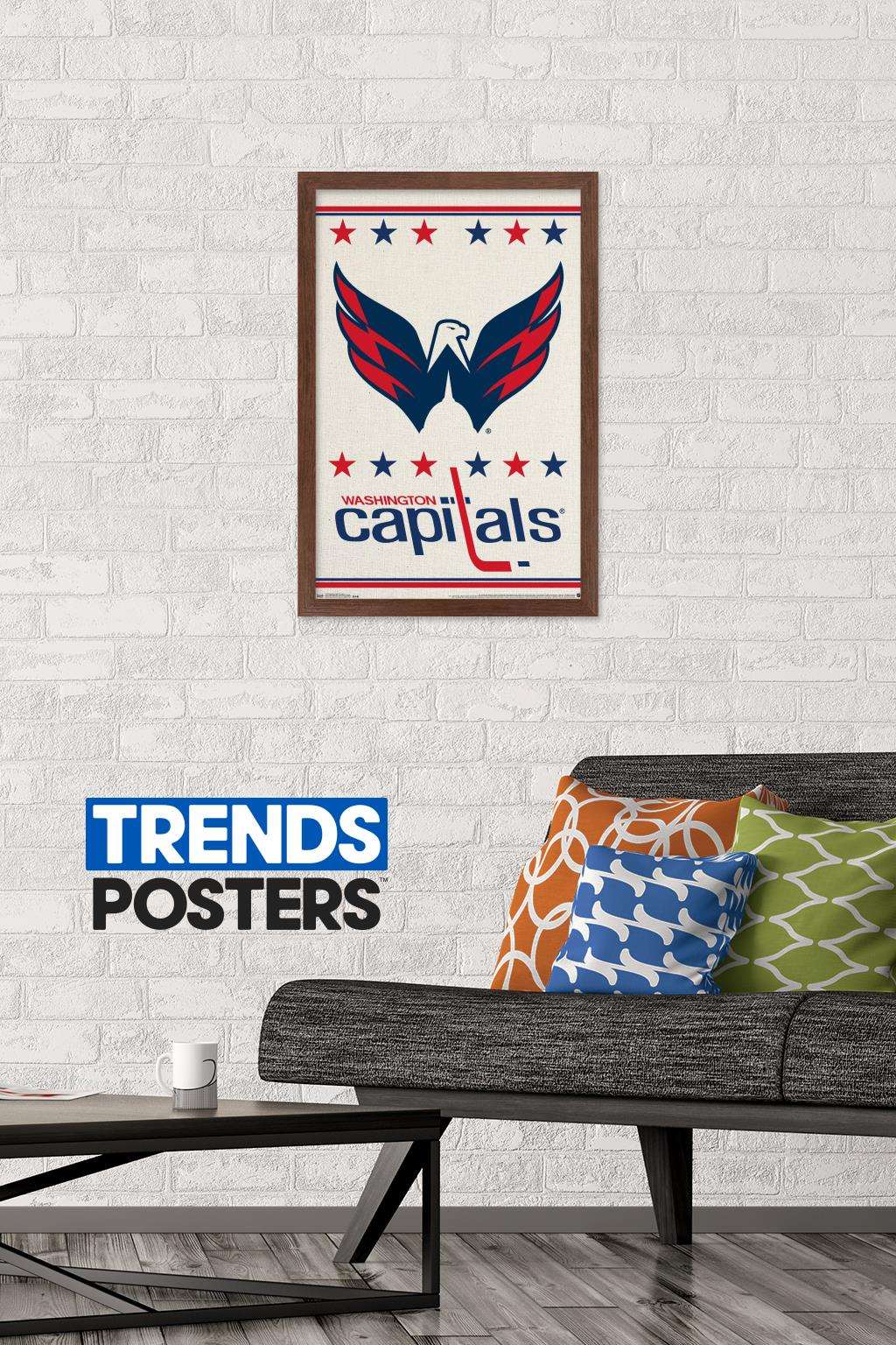 NHL Washington Capitals - Logo 14 Wall Poster, 14.725" x 22.375", Framed