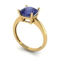 thumbnail image 2 of Solitaire Engagement Ring for Women - 2.5ct Simulated Tanzanite in 18K Yellow Gold Promise Ring, 2 of 6
