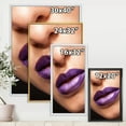 thumbnail image 4 of Designart 'Close Up View of Girl Lips With Purple Lipstick' Modern Framed Canvas Wall Art Print, 4 of 5