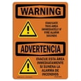 thumbnail image 1 of SignMission OS-WS-A-1218-L-12602 12 x 18 in. OSHA Warning Sign - Evacuate Immediately Bilingual, 1 of 1