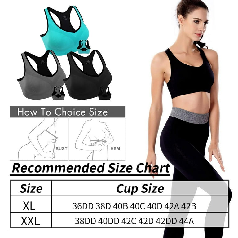 FITTIN Racerback Sports Bras for Women - Padded Seamless High Impact  Support for Yoga Gym Workout Fitness