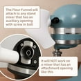 thumbnail image 7 of Easy-Pour Flour Funnel Attachment for Stand Mixers, Anti-Splash No-Mess Baking Accessory, Compatible with Tilt-Head 4.5 to 5 Quart Models, Dishwasher Safe White Kitchen Tool, 7 of 7