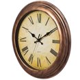 thumbnail image 3 of 15.5 in Wall Clock for Home Kitchen Living/Dining Room Office Over Fireplace Decor, Easy to Read, Rustic Bronze, Non-Ticking, Large Roman Numerals, Battery Operated, Plastic Traditional Round Clock, 3 of 5