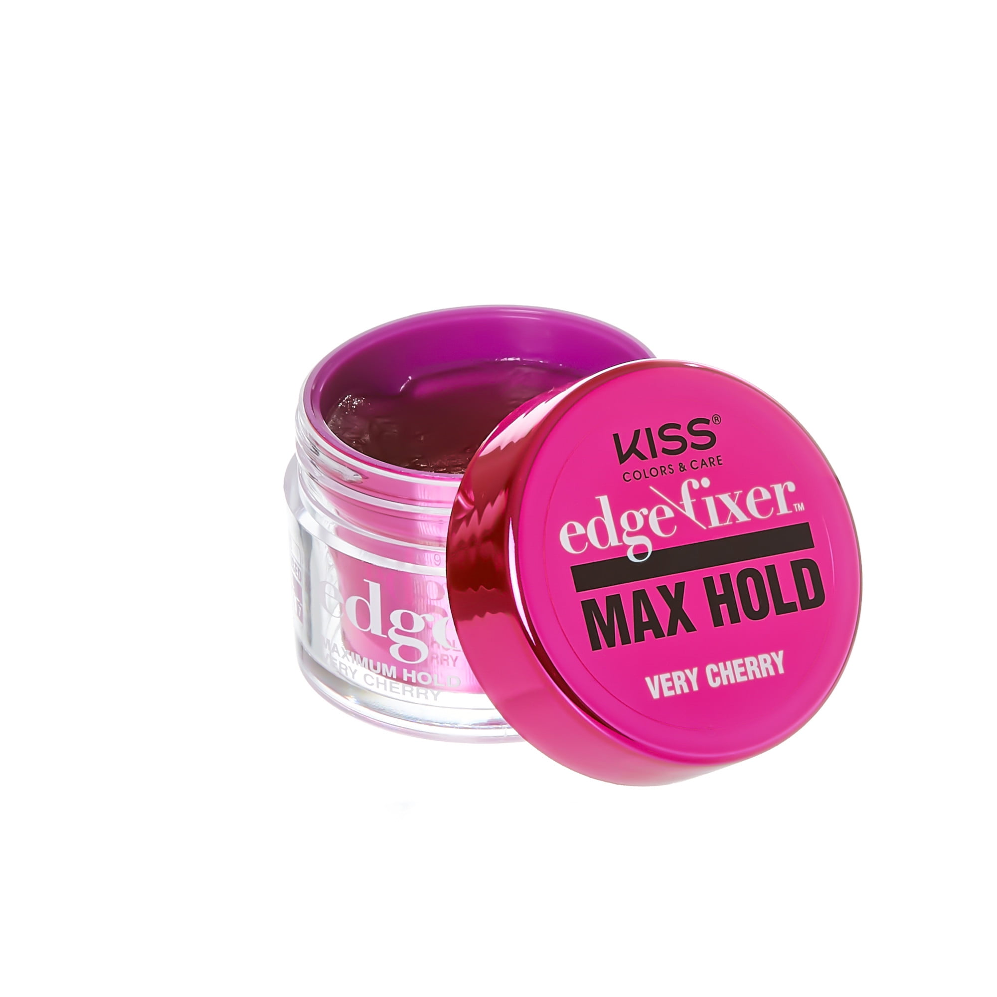 (2 pack) Kiss Colors & Care Maximum Hold Edge Fixer,  30 mL (1.01 US fl. oz.) - Very Cherry