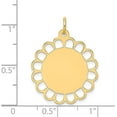 thumbnail image 3 of Solid 14k Yellow Gold Plain .018 Gauge Engravable Flower Disc Charm - 28mm, 3 of 5