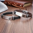 thumbnail image 3 of Dog Lover Valentines Dad Gift Customized Name Leather Bracelet Dog Dad Jewelry for Boyfriend Girlfriend Pet Owner Gifts Idea, 8.26 inches, Black, 3 of 7