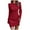 Red, variant on Womens Sweater Dress High Collar Long Sleeve - Solid Color Knitted Dress, Polyester/Spandex - Casual/Party, All Seasons - Sizes S to XXXXXL