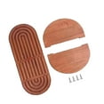 thumbnail image 4 of Estantes flotantes decorativos 2 niveles estante de pared de madera estante de pared geométrica estantes montados en la pared para sala de estar Marrón, 4 of 8