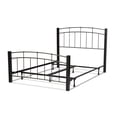 thumbnail image 2 of Scottsdale Complete Metal Bed and Steel Support Frame with Dark Espresso Wood Posts and Sloping Top Rails, Black Speckle Finish, Twin, 2 of 5