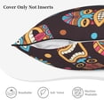thumbnail image 5 of DouZhe Velvet Decorative Throw Pillow Covers Set of 2, Soft Square Cushion Cover with Invisible Zipper Exotic Tribal Style Tiki Masks Printing, 18"x18", 5 of 7