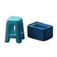 thumbnail image 1 of HILABEE 1/64 Scale Painted Stool 1/64 Scale Chair Model for Desktop Decoration DIY Scene Blue, 1 of 9
