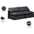 thumbnail image 2 of Meridian Furniture Indulge 70" Contemporary Vegan Leather Modular Sofa in Black, 2 of 8