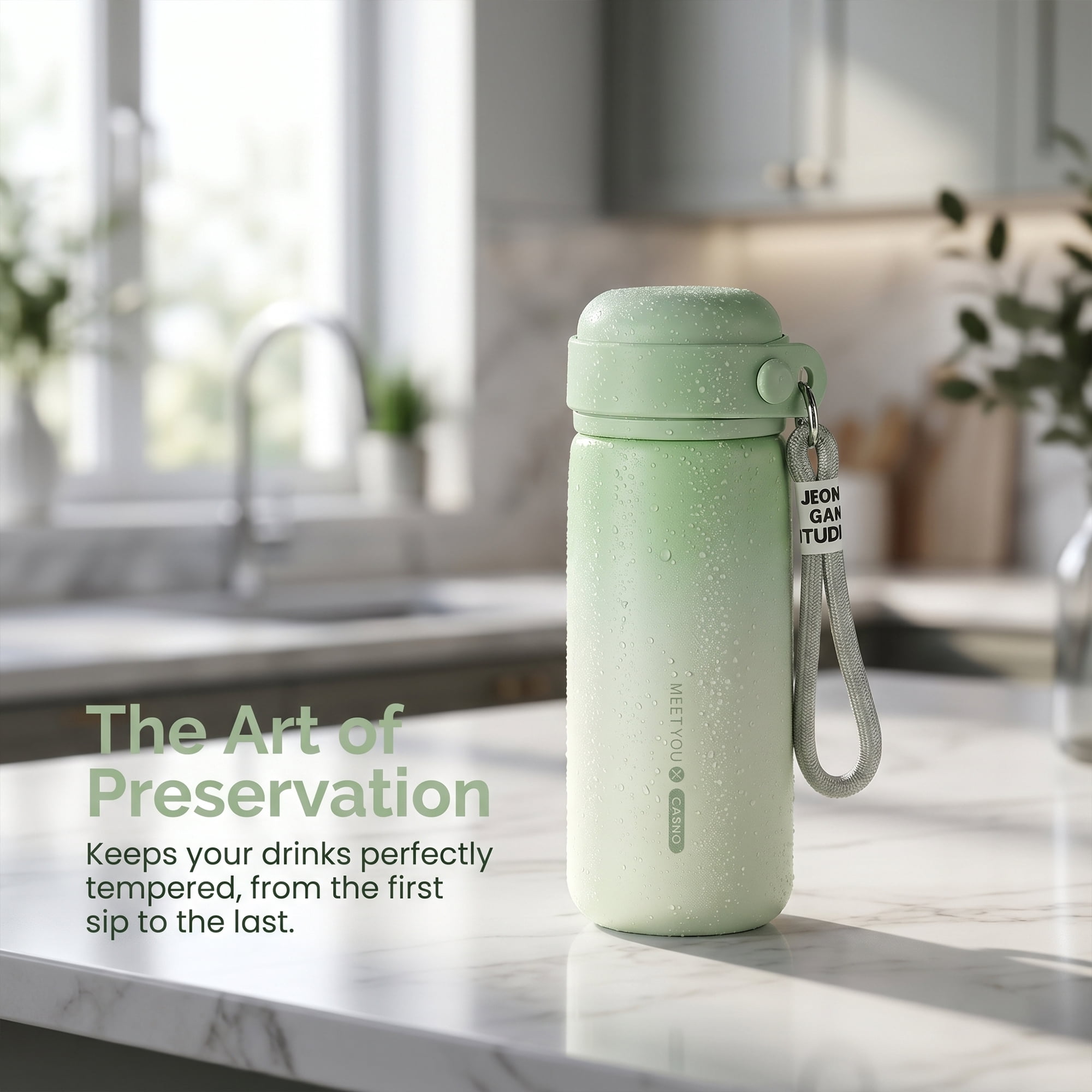 Unique Bargains 21 oz Stainless Steel Insulated Leak Proof Water Bottle Tumbler Green