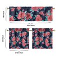 thumbnail image 6 of Pioneer Kitchen Curtains and Valance Set 24 Inch Tier Abstract Pink Floral Prints Curtains Small Drapes for Cafe Living Room Bathroom Farmhouse 3 Pieces Set Rod Pocket, 6 of 6